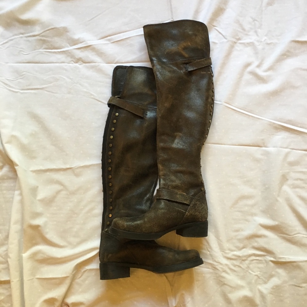 Frye OTK boots, stud detail